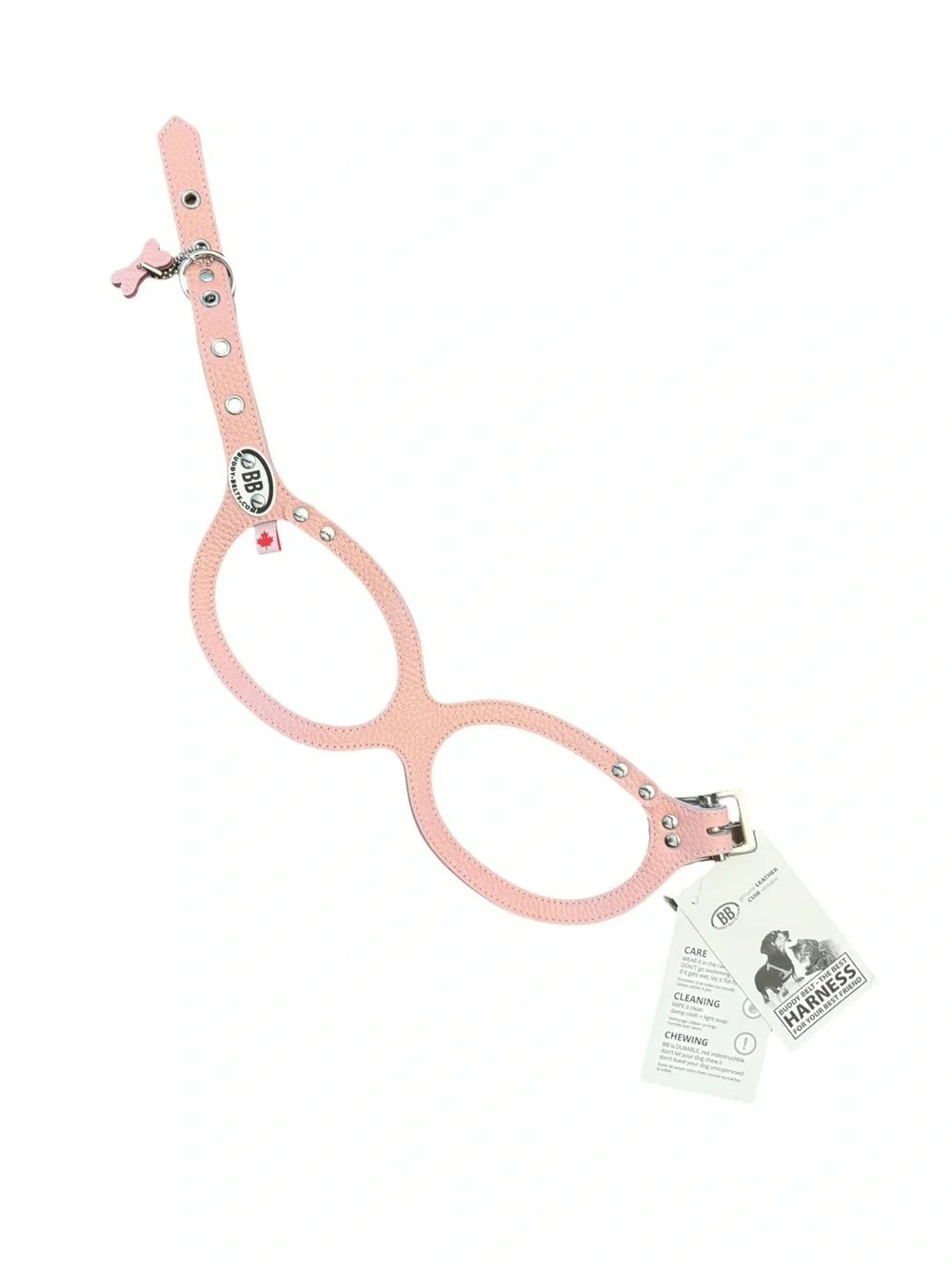 BUDDY BELT Harness Pebble Grain Pink - Premium Edition Sz 4